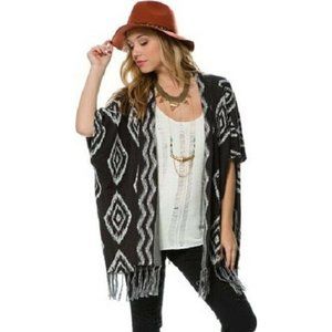 Billabong NWT Fringe Layer Sweater Whole Hearted Cardigan NWT Grey Open Medium